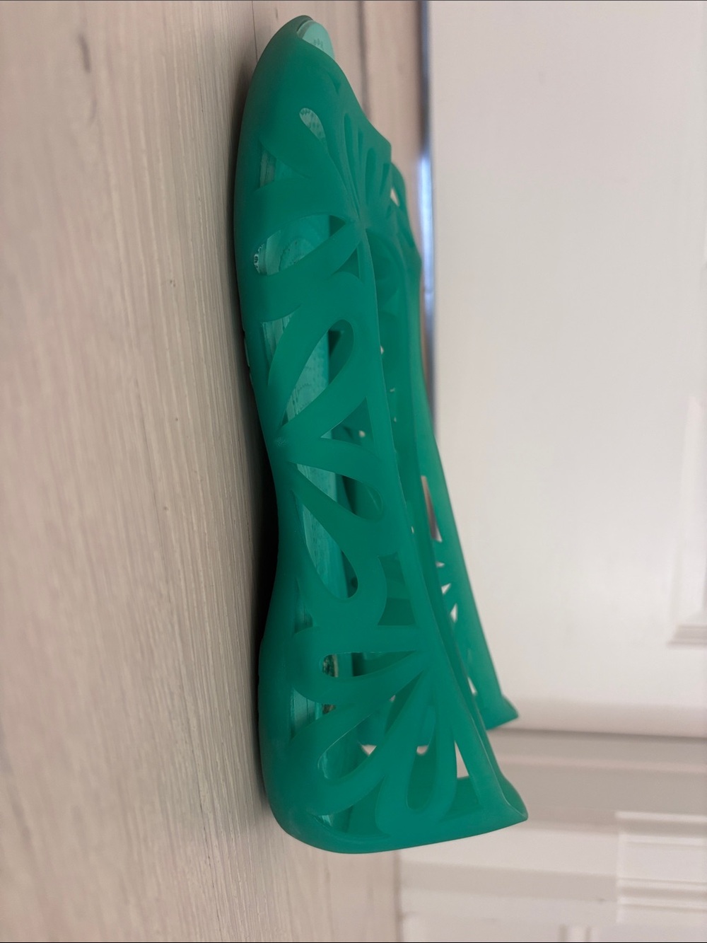 Women’s Teal Cutout Jelly Flats - Crocs - Picture 3 of 4